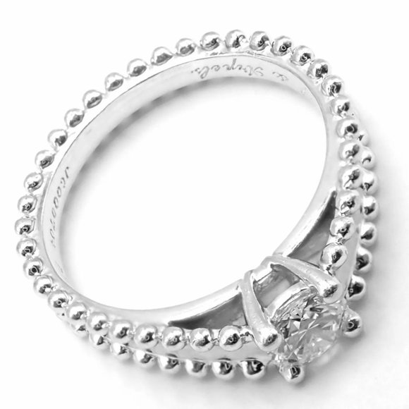 Authentic! Van Cleef & Arpels Estelle Platinum .31ct Diamond Solitaire Ring GIA - Picture 5 of 11